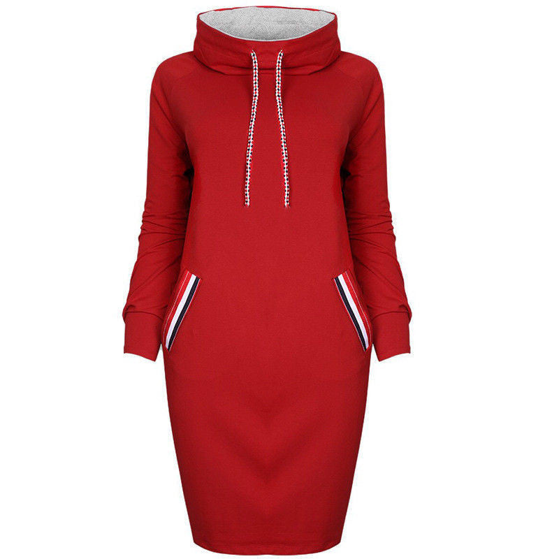 Damen Winterkleid mit Kapuze – Warmes Sweatkleid für kalte Tage